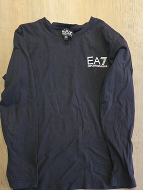 Girls Emporio Armani EA7 Black Long-Sleeve Logo Tee